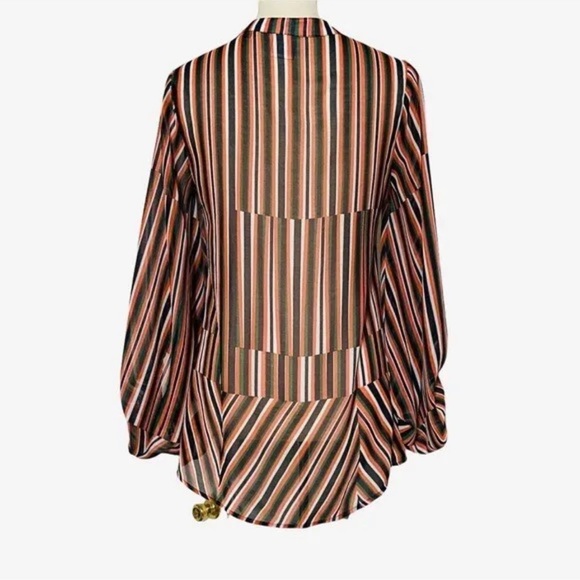 CABI Ultimate Multicolor Stripe Blouse Size L - Picture 3 of 11